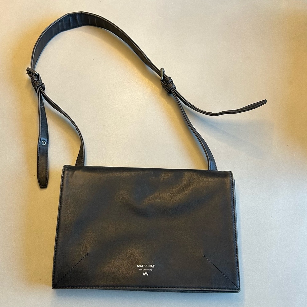 Matt & Nat Sleek Black Shoulder Bag